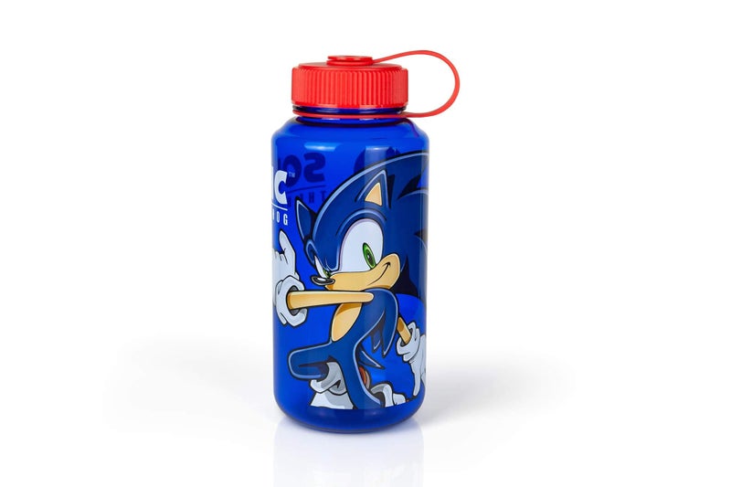 Just Funky Sonic The Hedgehog Plastic Water Bottle - Reusable 32oz Travel Tumbler Drink Holder With Leak/Spill-Proof Lid - Great For School  Sports  Backpack  Lunchbox  Birthday Party Favors - From - Image 1