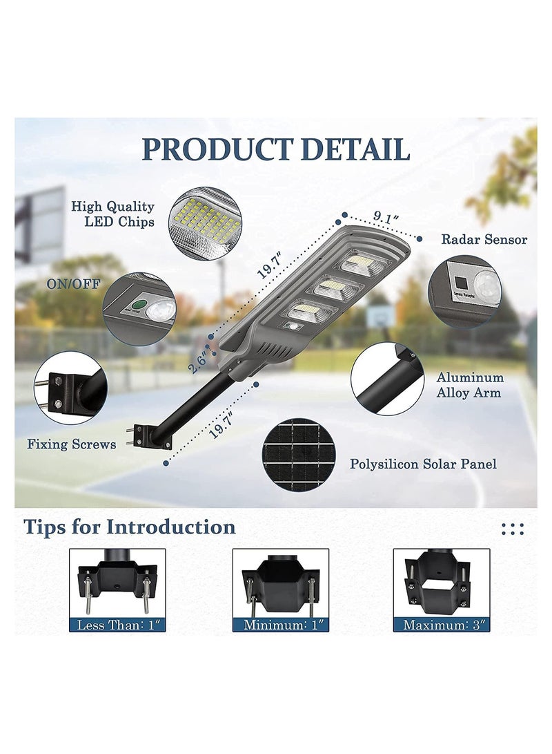 Shanny SHANNY 6000lm Solar Street Light, Outdoor LED Solar Powered Street Lamp with Radar Sensor, IP65 Waterproof Solar Flood Light for Yard, Garage, Garden - Image 4