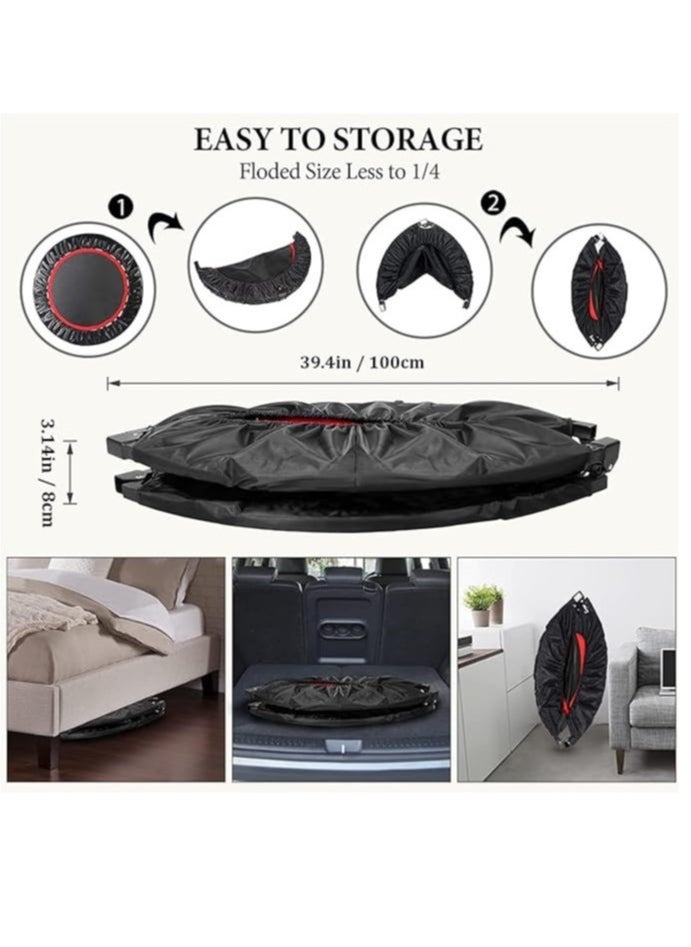 Arababy Foldable Trampoline,Exercise Trampoline with Adjustable Bar Indoor Rebounder Trampoline Jumping Workouts（40inch）  - Image 5