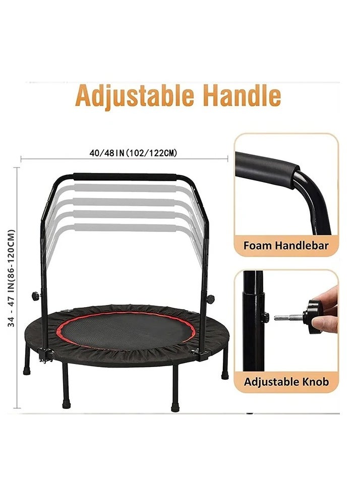 Arababy Foldable Trampoline,Exercise Trampoline with Adjustable Bar Indoor Rebounder Trampoline Jumping Workouts（40inch）  - Image 2