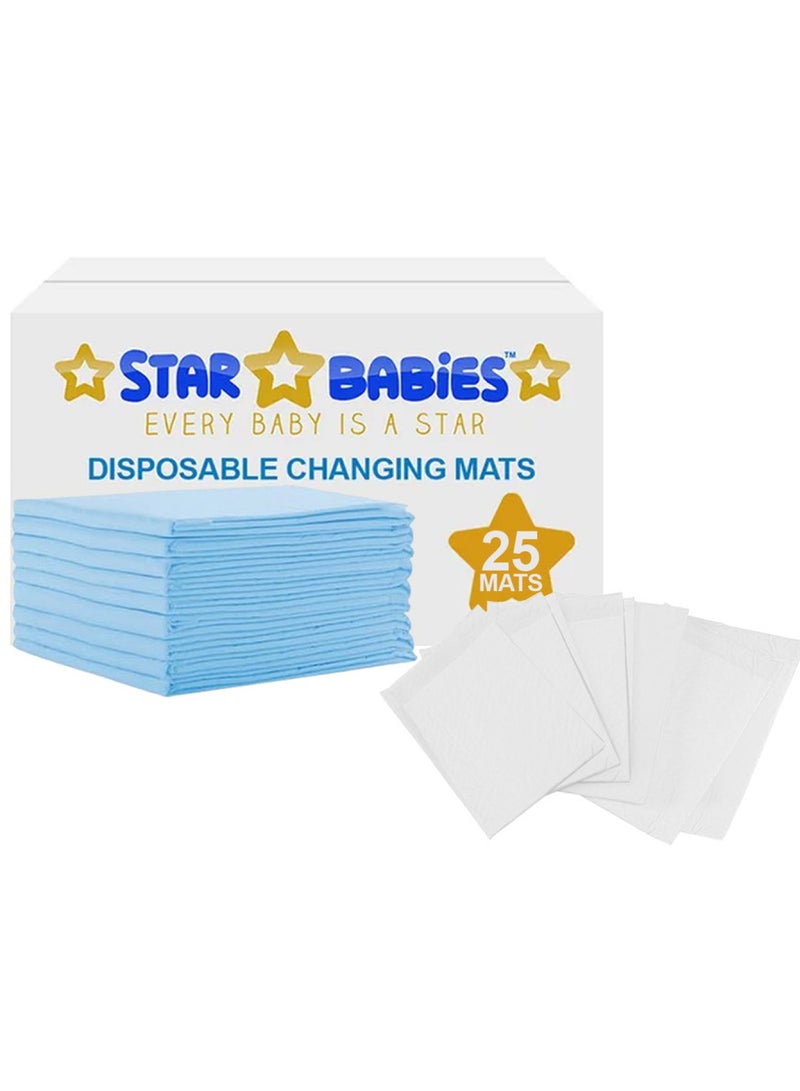 STAR BABiES Disposable Changing Mats Large 45 X 60Cm Pack Of 25 Blue - Image 1