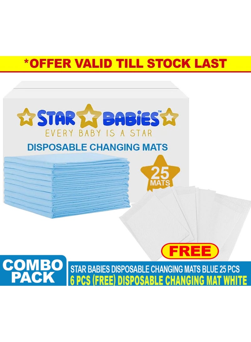 STAR BABiES Disposable Changing Mats Large 45 X 60Cm Pack Of 25 Blue - Image 2