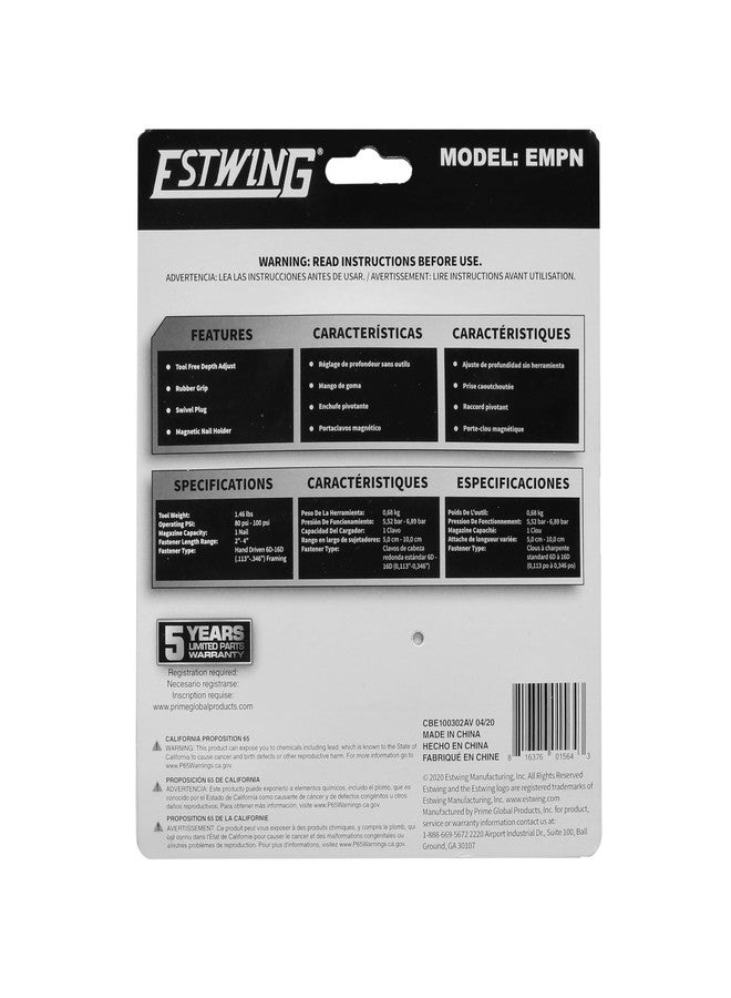 Estwing EMPN Pneumatic Mini Palm Nailer with Magnetic Tip - Image 3