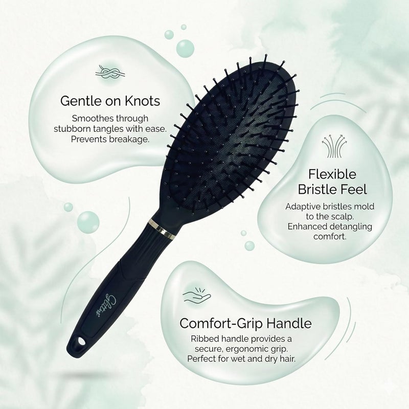 Glitters Travel Handbag Hair Brush with Flexible Bristles - Portable Size (SMOOTH-2) - Image 4