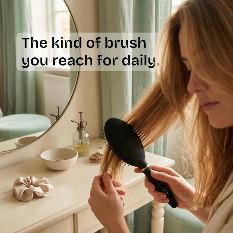 Glitters Travel Handbag Hair Brush with Flexible Bristles - Portable Size (SMOOTH-2) - Image 5
