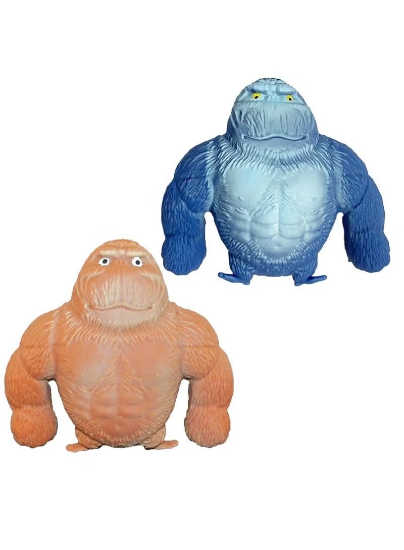 4 Pcs Squishy Monkey Decompress and Squeeze Stress Toy, Animal Styling Stress Relief Stretchy Toys, Stress Relief Squishy Monkey Toy, Elastic and Soft Fidget Toy, Gift for Children and Adults Birthday - Image 4