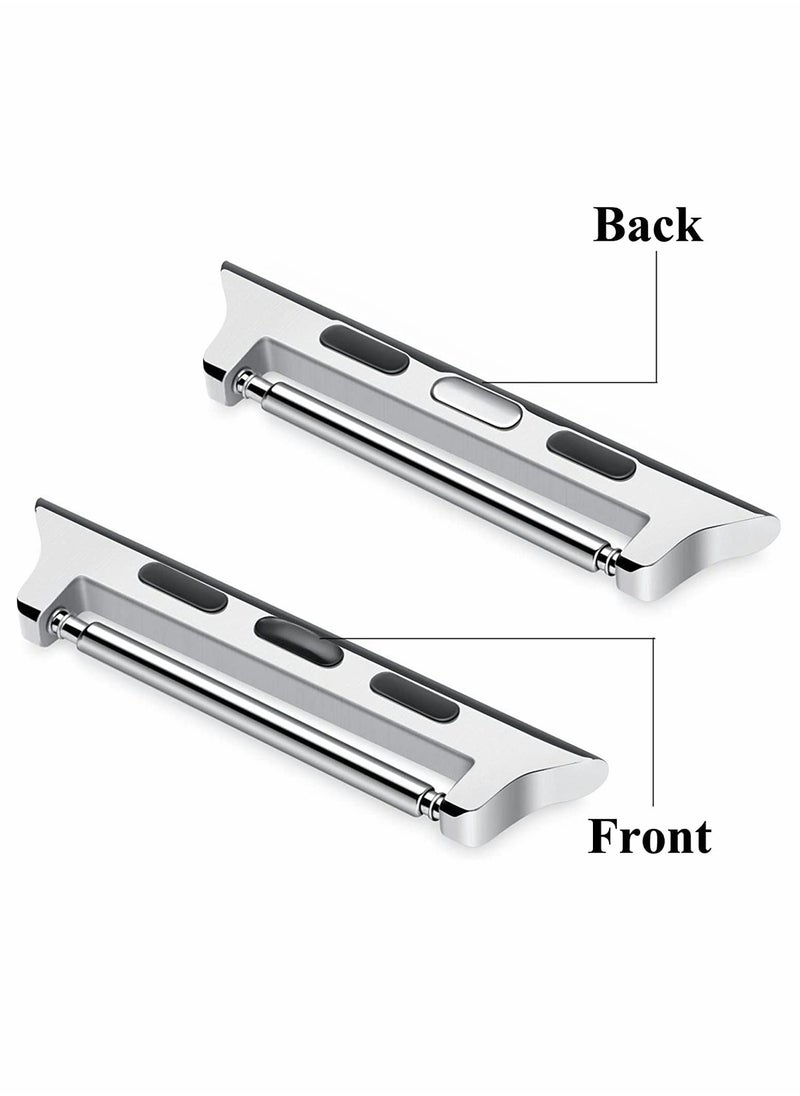 Watch Strap Connector Compatible with Apple Watch Band with Replacement Tool, Stainless Steel Adapter Replaceable Metal Connection Adapter Connection Watch Strap , Three Colors (3 Pack)