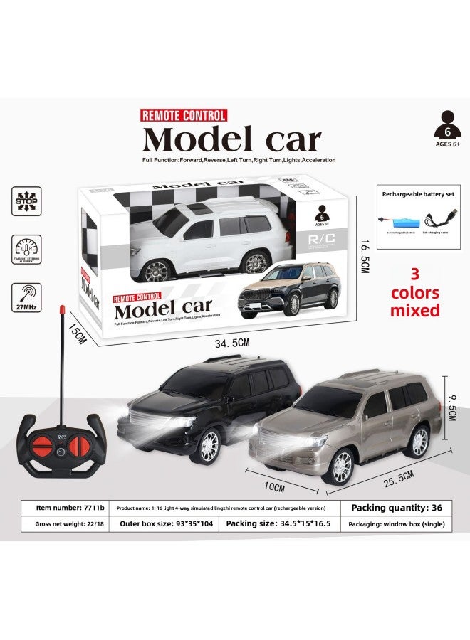 Export Toy Car Simulation Model Car Remote Control Car Four-way Toy Light Charging Toy Remote Control Car-Color:7711b Rechargeable Version - Image 1