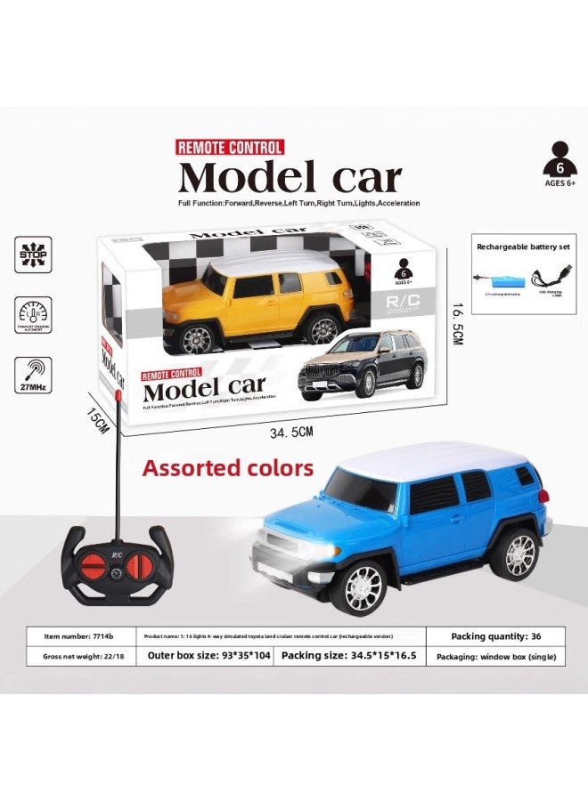 Export Toy Car Simulation Model Car Remote Control Car Four-way Toy Light Charging Toy Remote Control Car-Color:7711b Rechargeable Version - Image 2