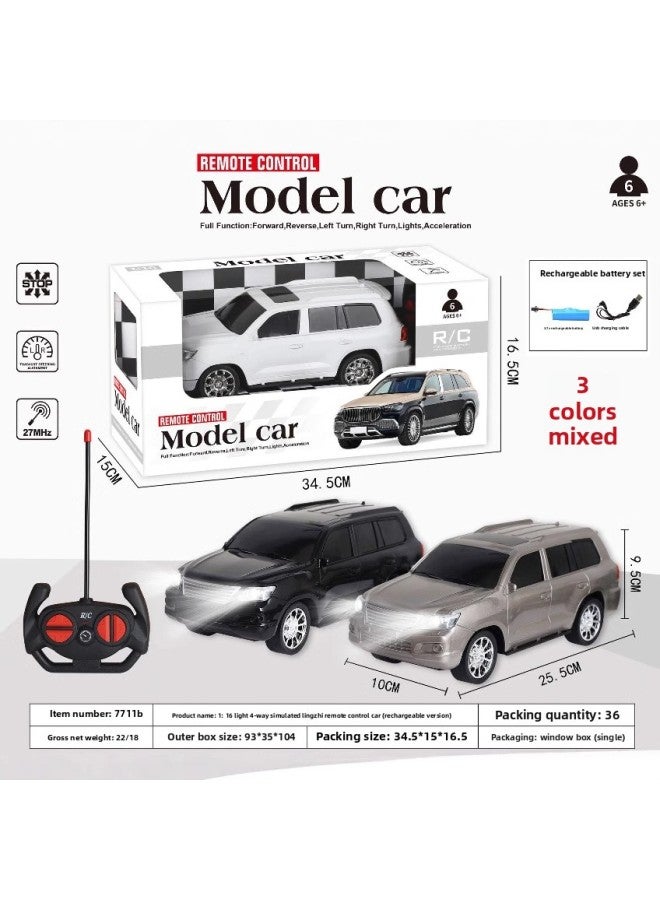 Export Toy Car Simulation Model Car Remote Control Car Four-way Toy Light Charging Toy Remote Control Car-Color:7711b Rechargeable Version - Image 3