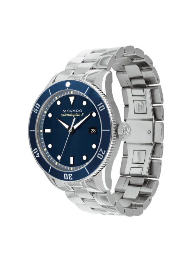 MOVADO BOLD Movado Heritage Calendoplan Blue Dial Silver Steel Strap Watch For Men - 3650094 - Image 2