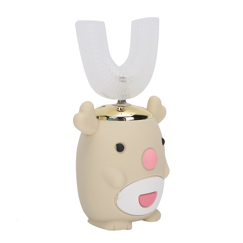 U‑Shaped Children Electric Sonic Toothbrush Intelligent Cleaning Toothbrush Oral Care Tool(Beige 26 Years Old) - Image 2