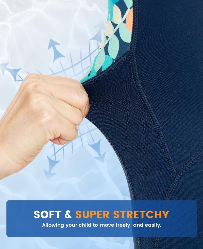 Gogokids Shorty Muta per Bambini, Mute in Neoprene da 2.5 mm per Bambini, Mute Bagnate Corte Con Cerniera Posteriore per Comfort e Calore, Muta UV per Nuoto, Snorkeling e Surf, EtÃ  7-8 Ragazzi, Orange - Image 5