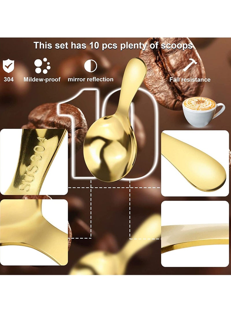 10 PCS Dessert Tasting Spoons, 3.54 inch Food Grade Stainless Steel Short Handle Spoons- Dishwasher Safe, Golden Mini Spoons for Home, Kitchen or Restaurant - Image 3