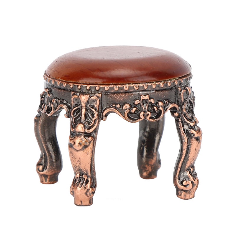 1:12 Dollhouse Miniature Simulated Round Stool Mini Furniture Model Toy AccessoryRound Stool - Image 4