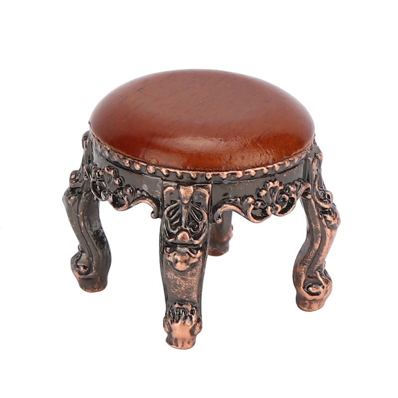 1:12 Dollhouse Miniature Simulated Round Stool Mini Furniture Model Toy AccessoryRound Stool - Image 2