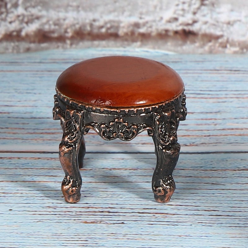 1:12 Dollhouse Miniature Simulated Round Stool Mini Furniture Model Toy AccessoryRound Stool - Image 5