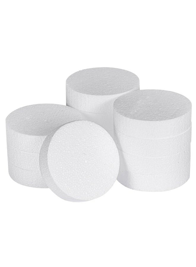 FFchuanhe 4 Inch 12-Pack Foam Circles for Crafts (1" Thick), Polystyrene Round Foam Disc for DIY Projects, Cakes and Decorations, Sculpture, Modeling, Arts and Crafts Supplies.(White) - Image 1