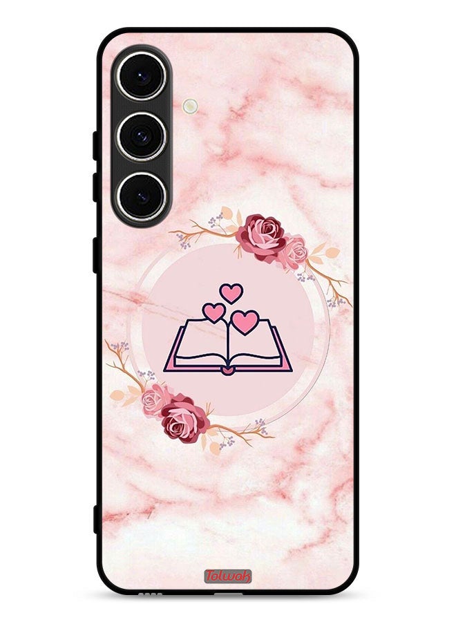 Tolwak Samsung Galaxy S24 FE 5G Protective Case Cover Three Hearts On Book Artwork - Image 1