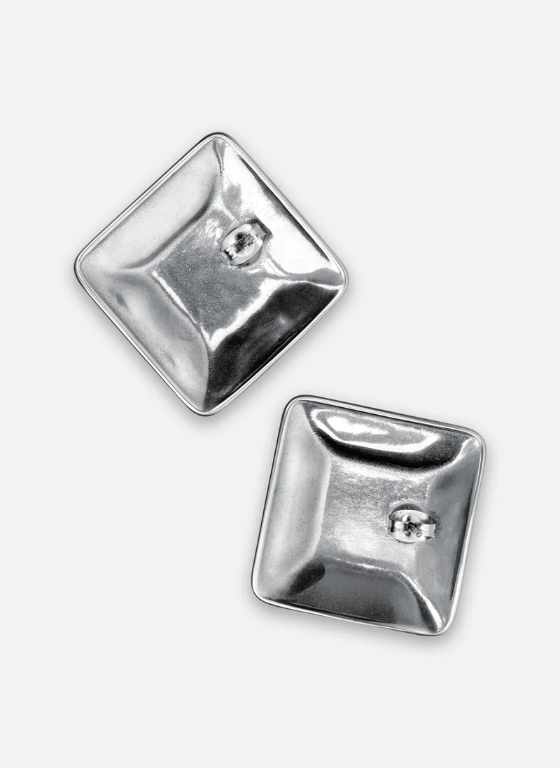 Lichi  Square stud earrings in glossy metal for Women | Best Price UAE