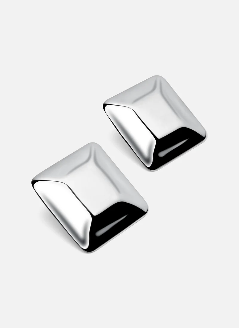 Lichi  Square stud earrings in glossy metal for Women | Best Price UAE