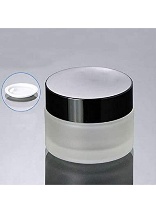 Devinez Multipurpose (Pack of 2) Frosted Glass Empty Jar/Container with Black Cap, 50 Gms, for Beauty, Cream, Blends, Skin Care, Hair Care, Travel, Toners, Cosmetic & DIY - Image 1