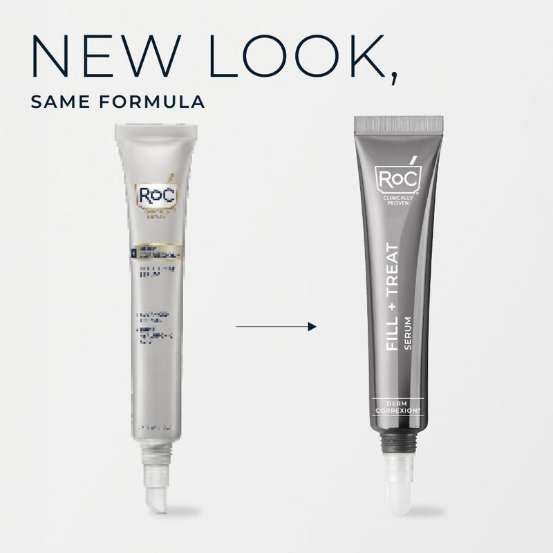 RoC Derm Correxion Fill + Treat Advanced Retinol Serum, Wrinkle Filler Treatment with Hyaluronic Acid for Crow's Feet, 11 Wrinkles, & Laugh Lines, (.5 fl oz) with Retinol Packette (Packaging May Vary) - Image 2