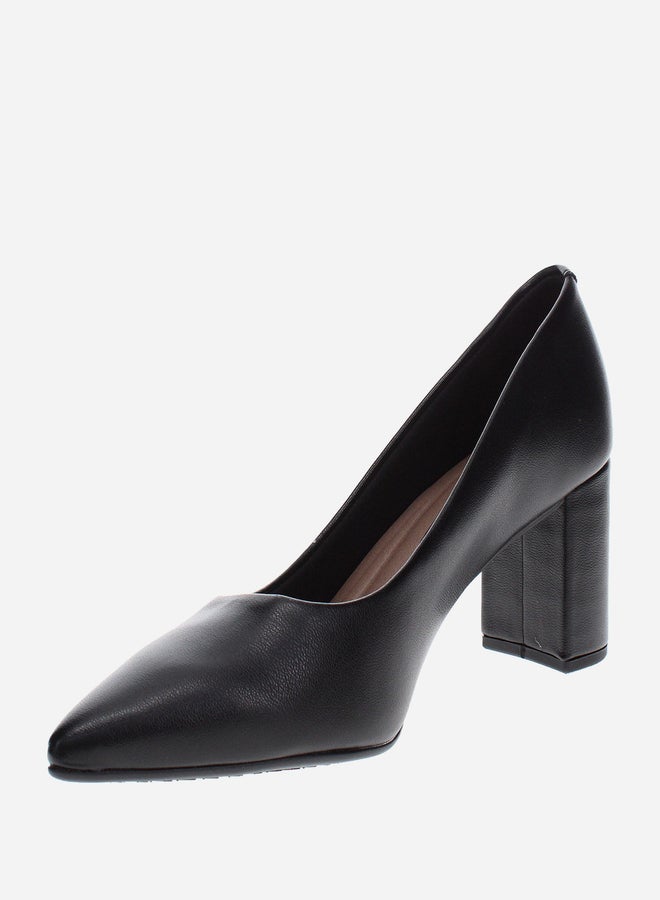 Beira Rio Solid Pointed Toe Block Heel Shoes - Image 3