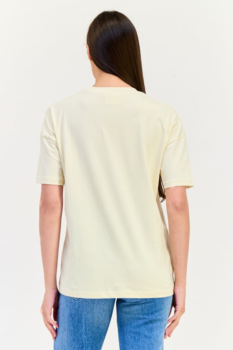 Fleischer Studios Women Crew Neck Short Sleeve Graphic Print T-Shirt, Beige - Image 2