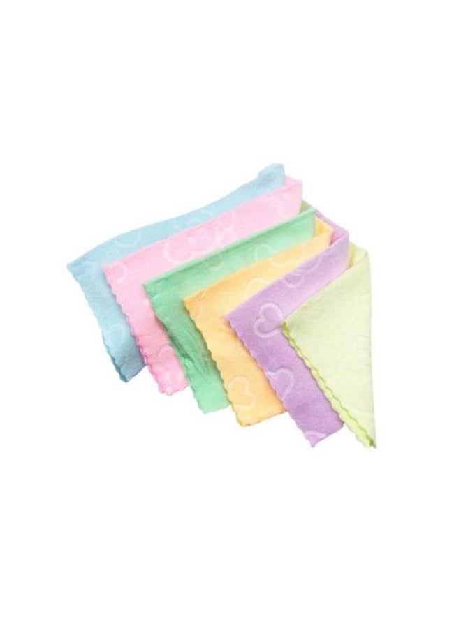 Multi-Purpose Microfibre Cleaning Cloths Set of 5 Pack 30x30 cm Assorted Colors Reusable Absorbent Towels for Home Kitchen and Car - Image 1