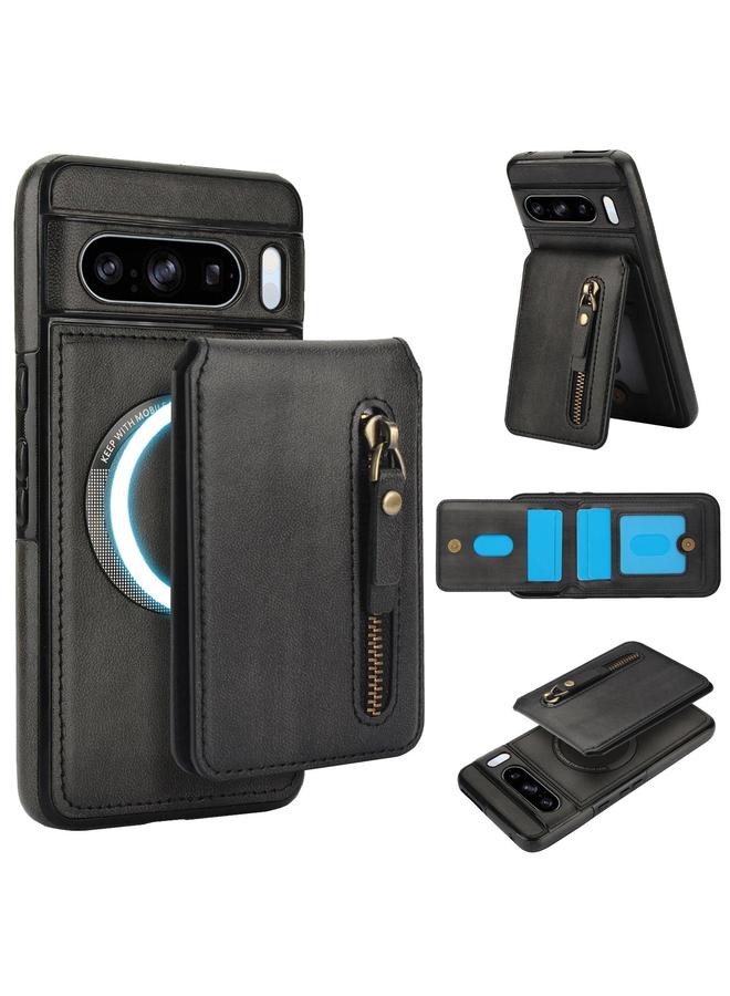 Green Tiger Case For Google Pixel 8 Pro Zipper Wallet Split MagSafe Leather Back Phone Case - Image 1