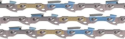 Oregon Chainsaw Chains, 3-Pack 3/8" Low Profile pitch, .050" (1.3 mm) Gauge VXL Semi Chisel Replacement Chainsaw Chain - Image 1