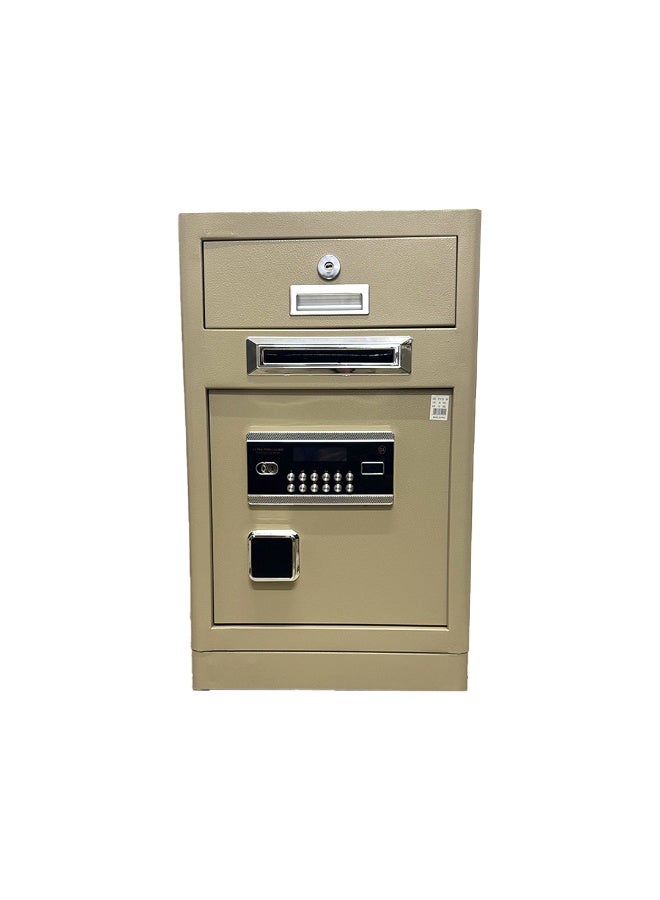خزنة أمان رقمية فاخرة مقاومة للحريق مع لوحة أرقام إلكترونية وقفل ومفتاح مادي مقاس 70*42*38سم - Image 3