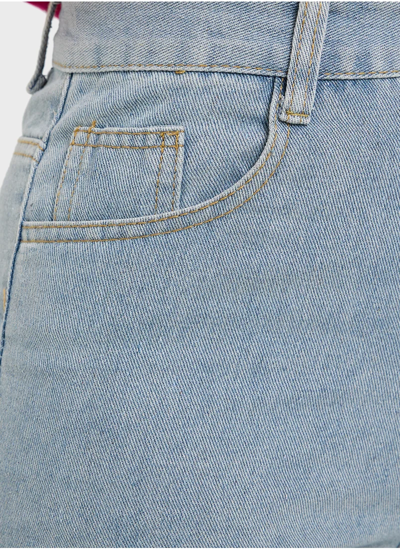 Ginger High Rise Straight Fit Jeans