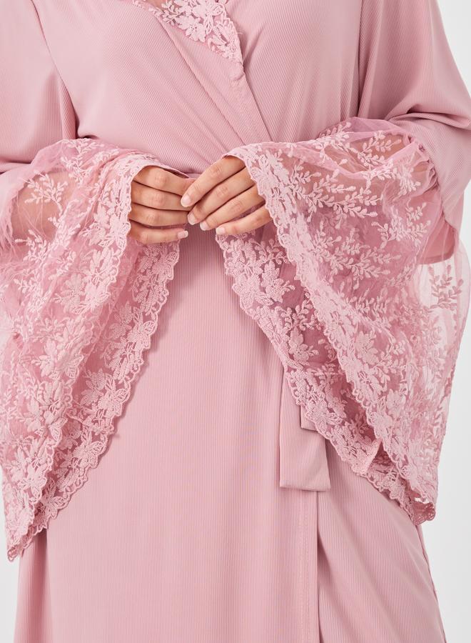 Styli Lace Insert Long Sleeve Robe - Image 3