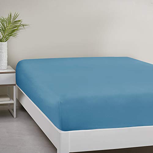 Comfort Spaces Microfiber Bed Fitted Sheet 14 Deep Pocket Wrinkle Resistant All Around Elastic  YearRound Cozy Bedding Fitted Sheet ONLY King Teal