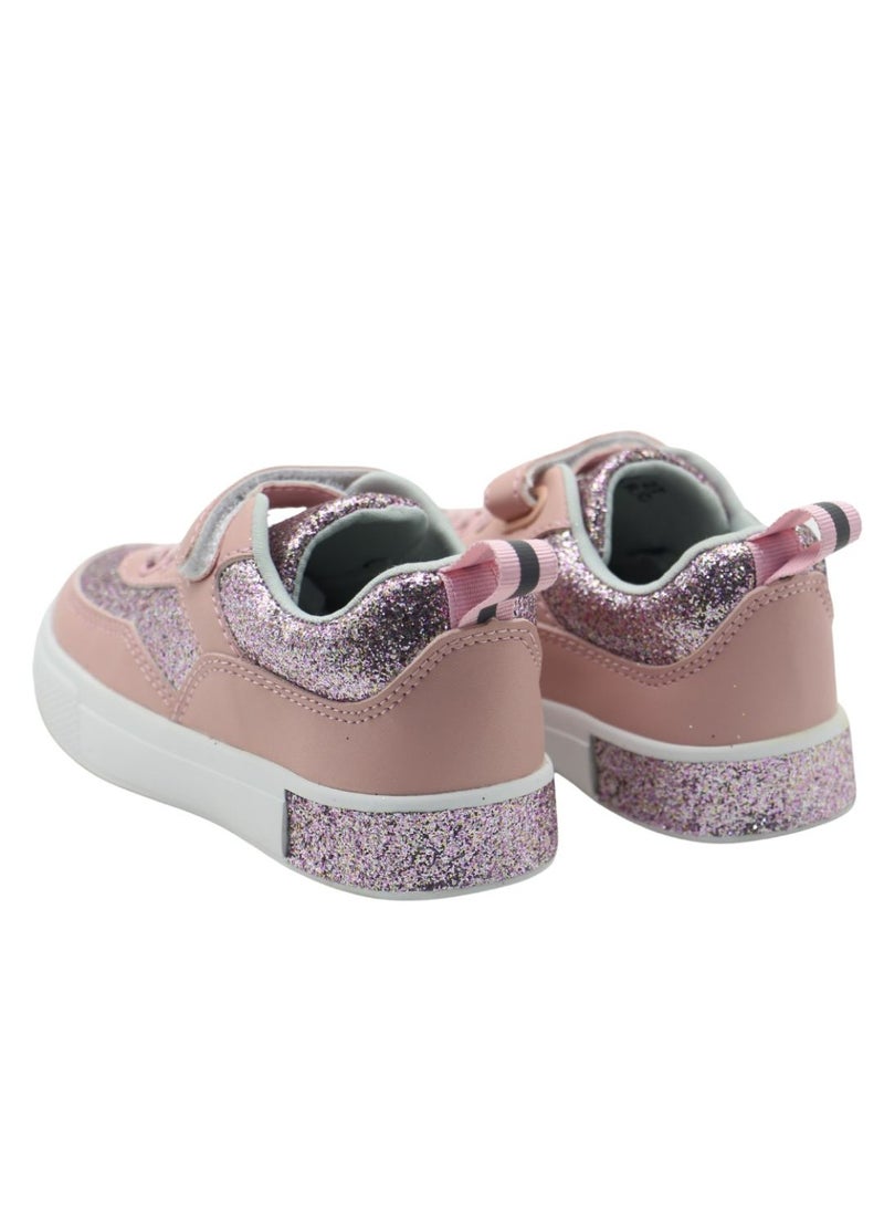 Mon Ami Girls’ Glitter Sparkle Sneakers – Lightweight Pink Casual Shoes with Hook & Loop Strap, Cushioned Insole, and Breathable Design for School, Outdoor Play, and Everyday Use  - Image 5