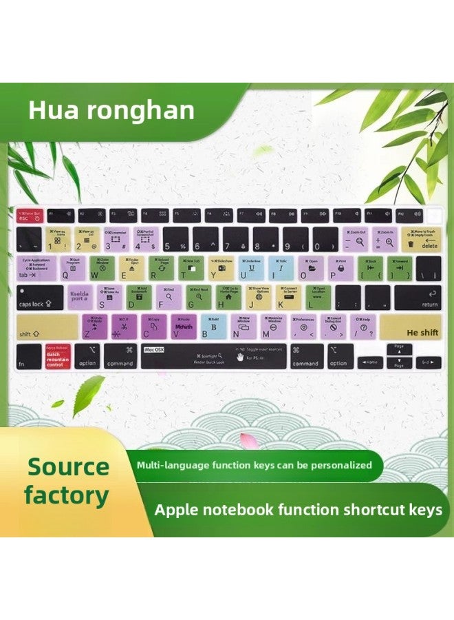 For Macbook For Apple Notebook Keyboard Film 13air Foreign Language Function Shortcut Key Computer Protection Film-Color:WK-050(FL STUDIO)-Dimensions:US 18 13air (A1932)
