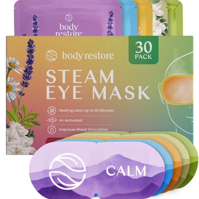Body Restore Heated Eye Mask for Dry Eyes 30 Pack - Self Heating Warm Compress, Christmas Stocking Stuffers, White Elephant, Birthday Gifts for Women, Men, Stye Eye Treatment, Relaxation - Variety - Image 1