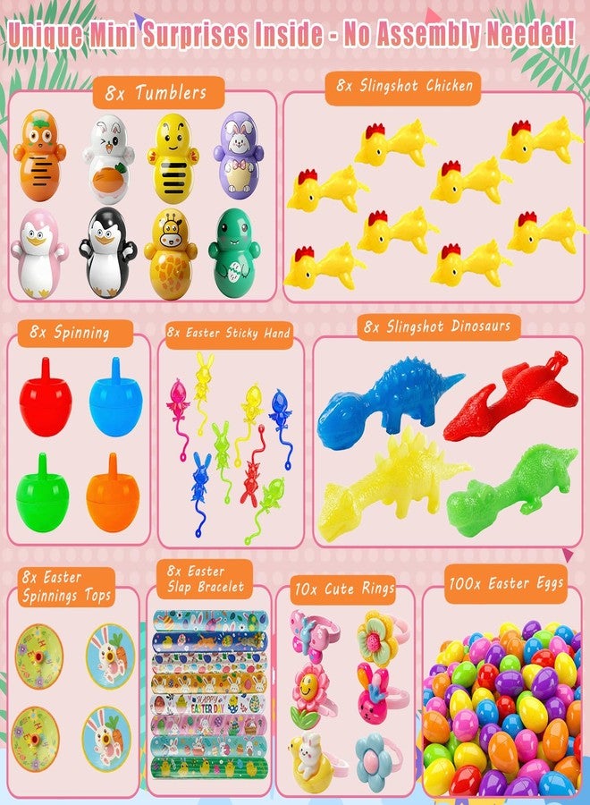 SQZUWIT 100 Pcs Prefilled Easter Eggs Filled with Toys Inside for Kids Boys Girls Pre-filled Easter Hunt Basket Stuffers Essentials Fillers Party Favors Classroom Prize Supplies - Image 3