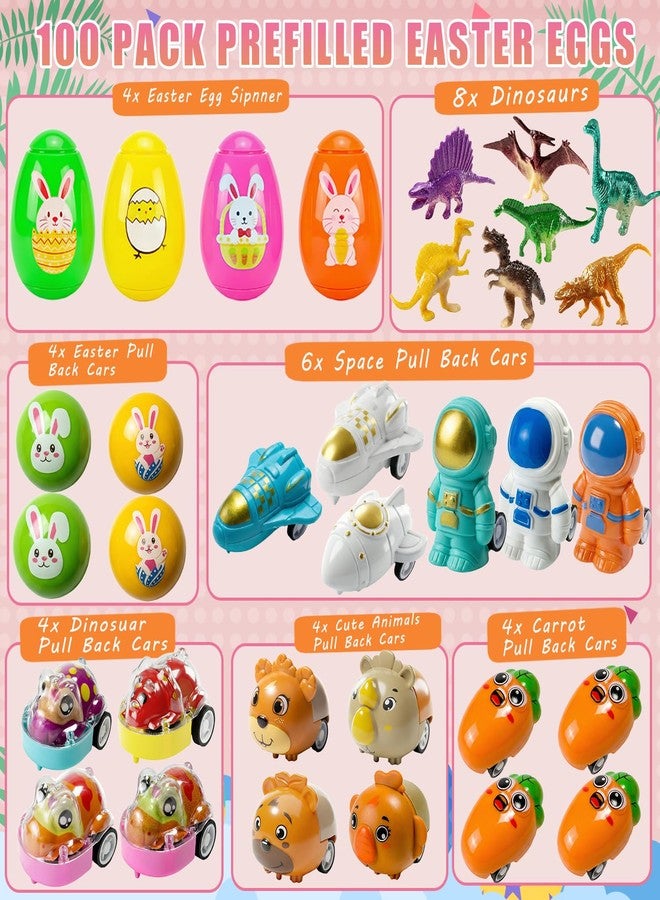 SQZUWIT 100 Pcs Prefilled Easter Eggs Filled with Toys Inside for Kids Boys Girls Pre-filled Easter Hunt Basket Stuffers Essentials Fillers Party Favors Classroom Prize Supplies - Image 2