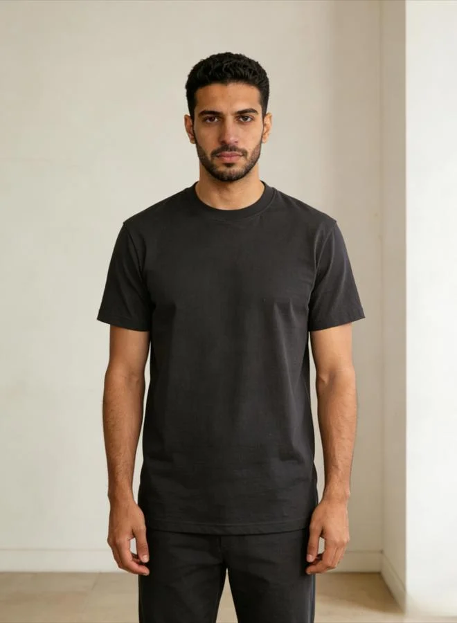Take Two Men Solid Round Neck Short Sleeve T-Shirt