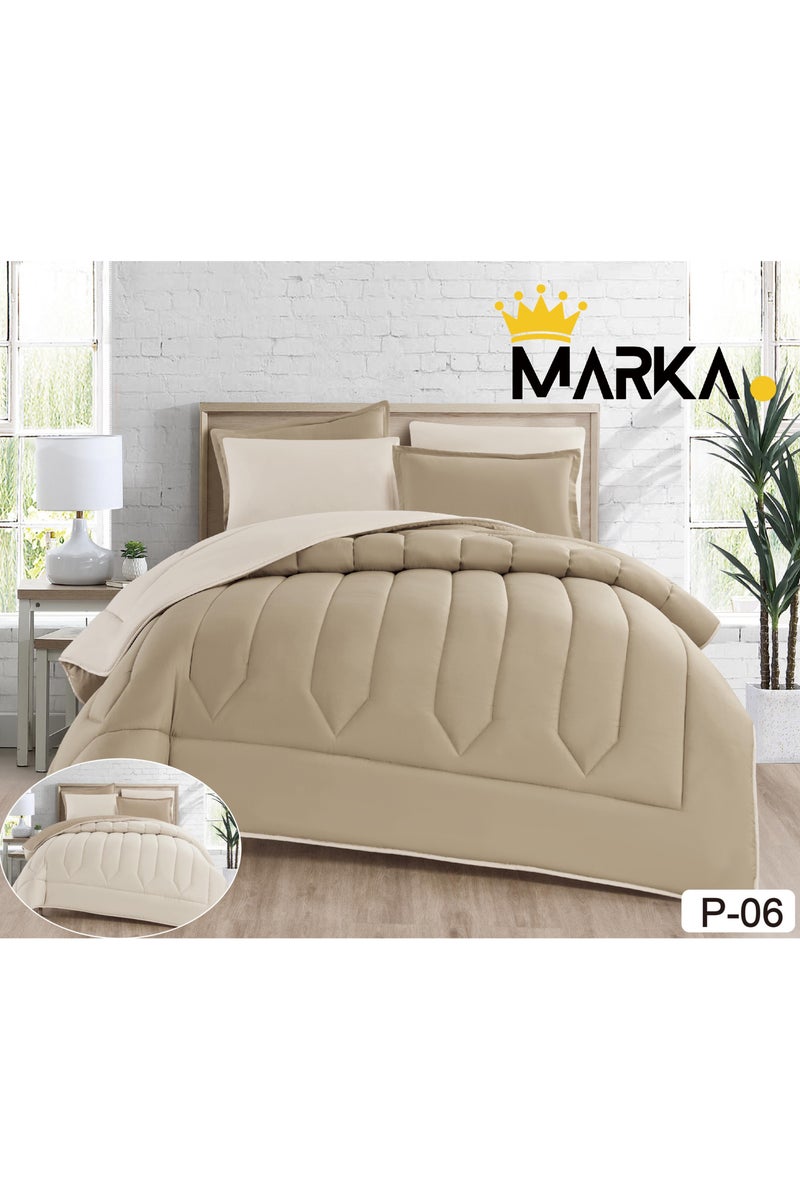 مفرش نفرين سادة وجهين 6قطع مقاس 220×240سم