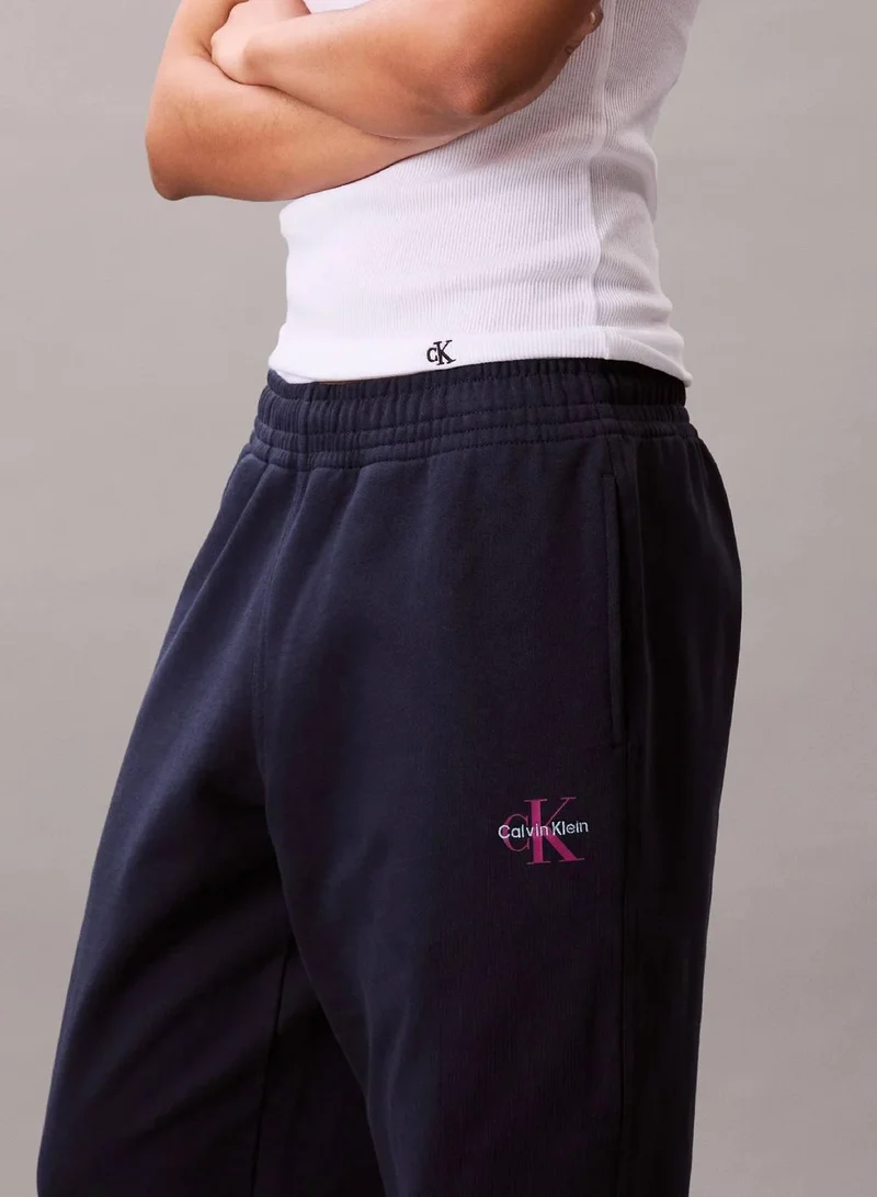 Calvin Klein Jeans Dark Sapphire Monogram Logo French Terry Jogger for Women | Best Price UAE