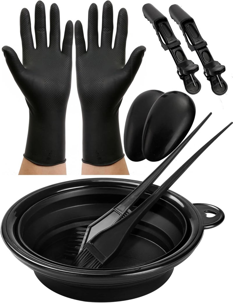 Borogo 19Pcs Professional Salon Hair Coloring Dyeing Kit, Hair Coloring Products with Hair Dye Brush, Hair Color Bowl, Hair Clips For Hair Dye Tools - Image 3