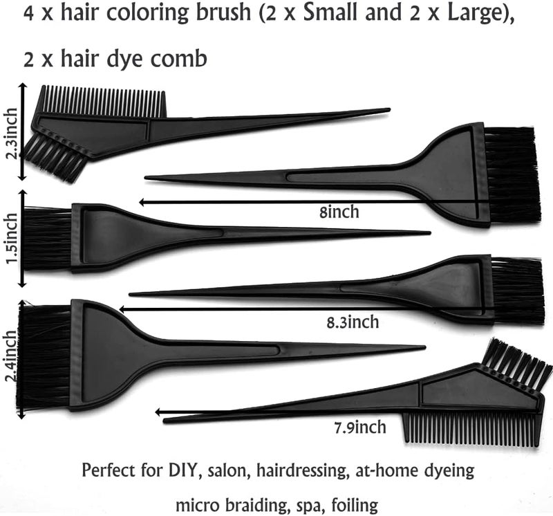 Borogo 19Pcs Professional Salon Hair Coloring Dyeing Kit, Hair Coloring Products with Hair Dye Brush, Hair Color Bowl, Hair Clips For Hair Dye Tools - Image 4