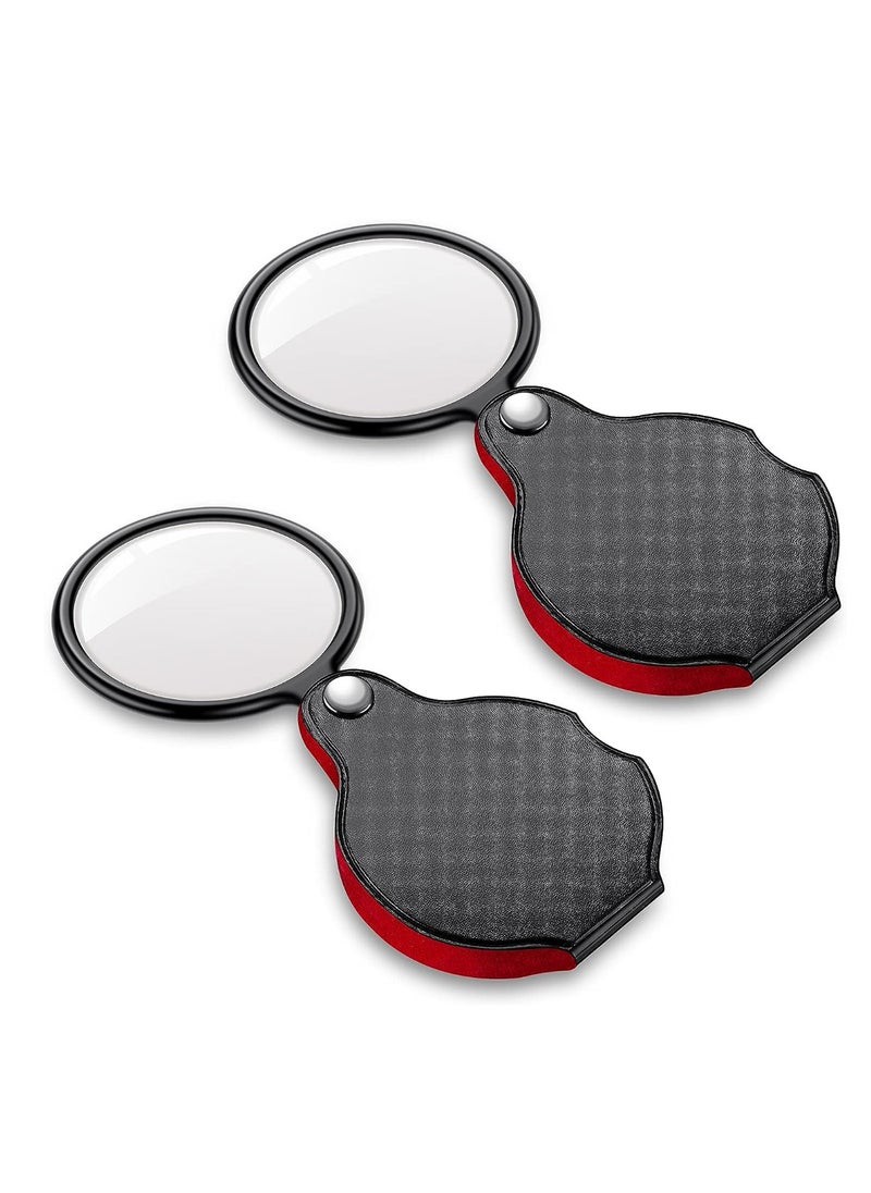 Generic - 2PCS Upgrade 10X Small Magnifying Glasses for Kids/Senior, Pocket Magnifier for Reading/Close Work, Mini Folding Magnifying Magnify Glass with Protective Sheath, Ideal for Repairing/Hobby/Coins, 1.96" - Image 1
