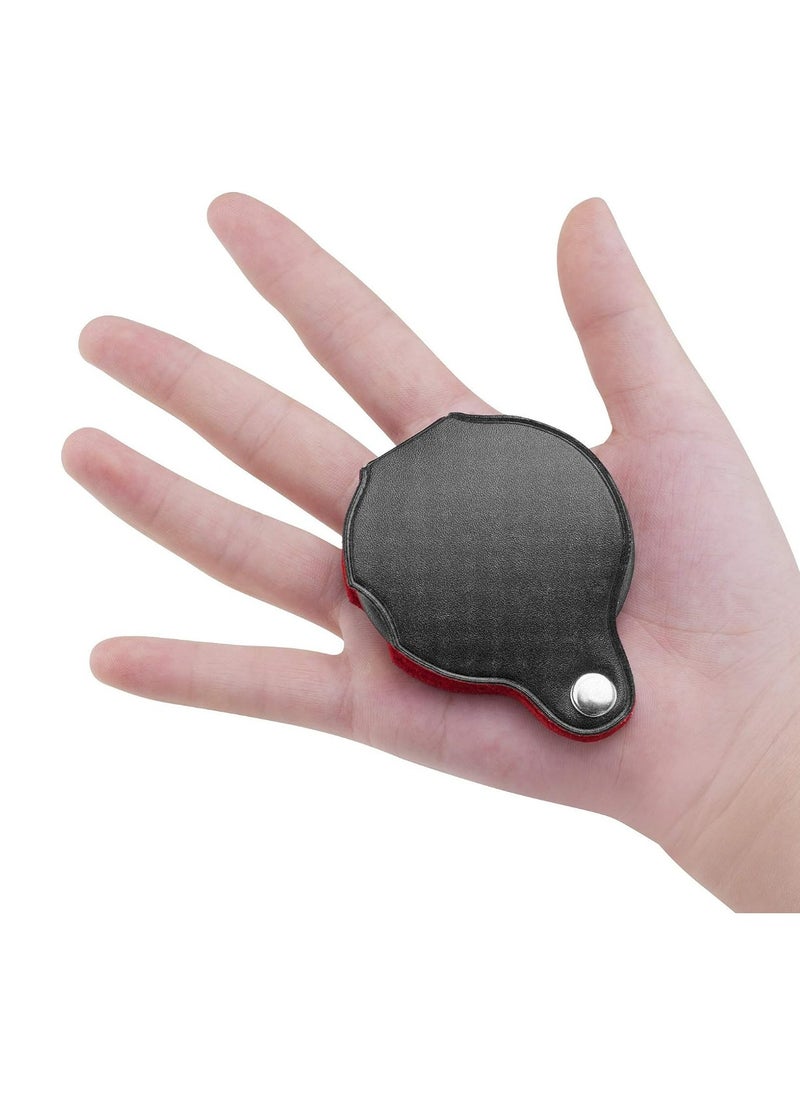 Generic - 2PCS Upgrade 10X Small Magnifying Glasses for Kids/Senior, Pocket Magnifier for Reading/Close Work, Mini Folding Magnifying Magnify Glass with Protective Sheath, Ideal for Repairing/Hobby/Coins, 1.96" - Image 1