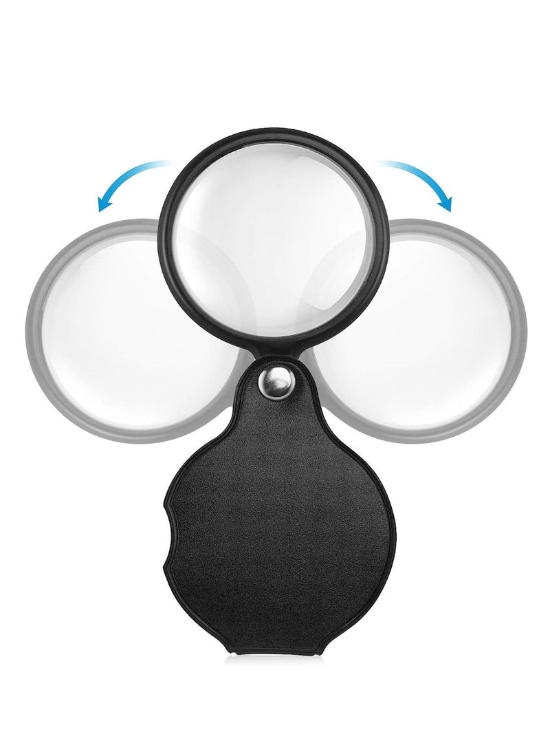 Generic - 2PCS Upgrade 10X Small Magnifying Glasses for Kids/Senior, Pocket Magnifier for Reading/Close Work, Mini Folding Magnifying Magnify Glass with Protective Sheath, Ideal for Repairing/Hobby/Coins, 1.96" - Image 1