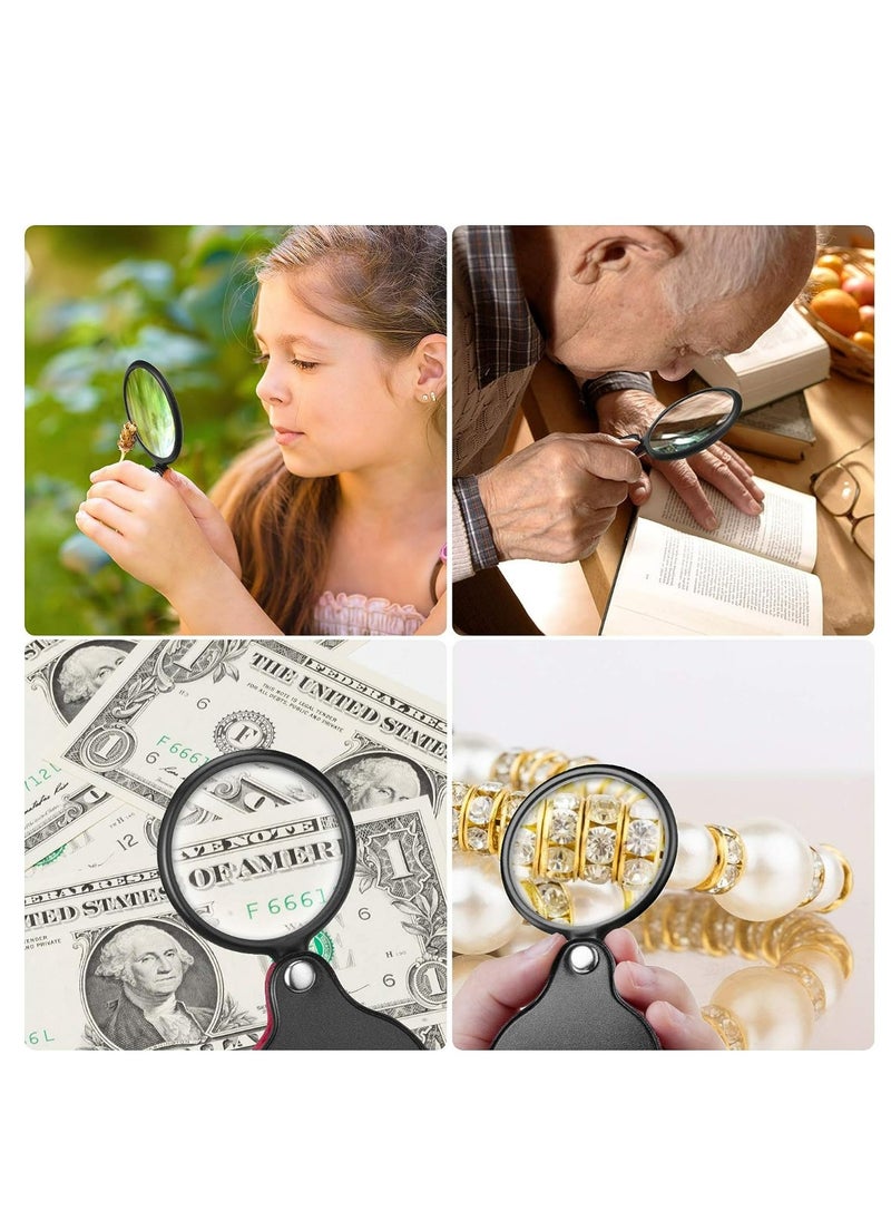 Generic - 2PCS Upgrade 10X Small Magnifying Glasses for Kids/Senior, Pocket Magnifier for Reading/Close Work, Mini Folding Magnifying Magnify Glass with Protective Sheath, Ideal for Repairing/Hobby/Coins, 1.96" - Image 1